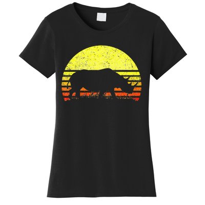 Rhino Cool Rhinoceros African Animals Retro Sunset Vintage Women's T-Shirt