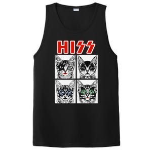 Retro Cat Rock Music Concert Band Funny Cat PosiCharge Competitor Tank