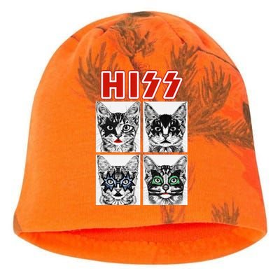 Retro Cat Rock Music Concert Band Funny Cat Kati - Camo Knit Beanie