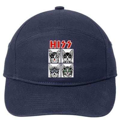 Retro Cat Rock Music Concert Band Funny Cat 7-Panel Snapback Hat