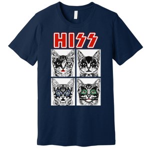 Retro Cat Rock Music Concert Band Funny Cat Premium T-Shirt