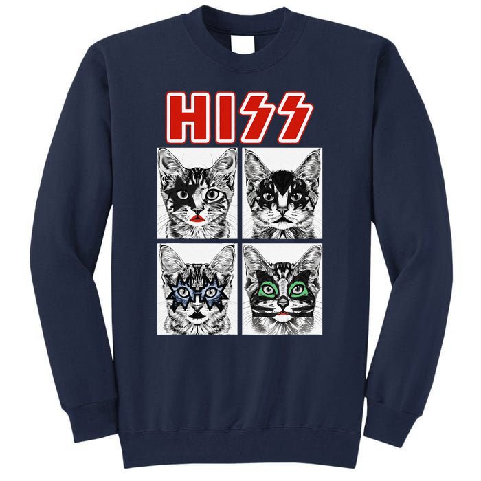 Retro Cat Rock Music Concert Band Funny Cat Tall Sweatshirt