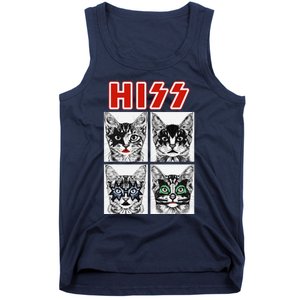 Retro Cat Rock Music Concert Band Funny Cat Tank Top