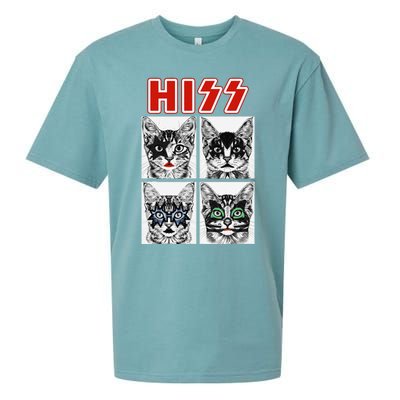 Retro Cat Rock Music Concert Band Funny Cat Sueded Cloud Jersey T-Shirt