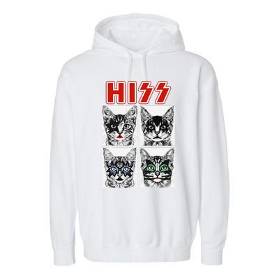 Retro Cat Rock Music Concert Band Funny Cat Garment-Dyed Fleece Hoodie