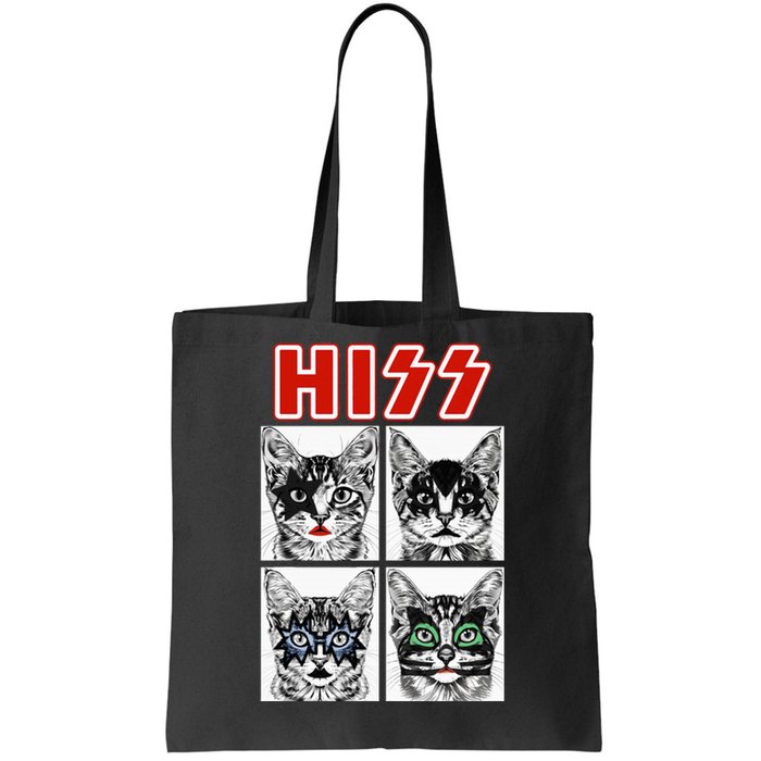 Retro Cat Rock Music Concert Band Tote Bag