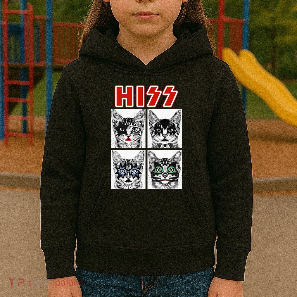 Retro Cat Rock Music Concert Band Kids Hoodie