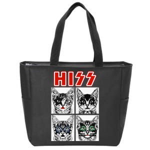 Retro Cat Rock Music Concert Band Zip Tote Bag