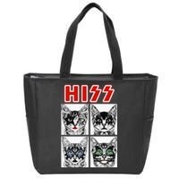 Retro Cat Rock Music Concert Band Zip Tote Bag