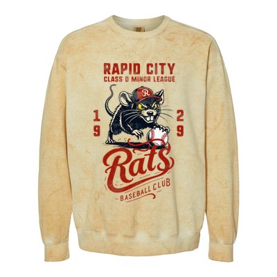 Rapid City Rats Retro Minor League Baseball Team Colorblast Crewneck Sweatshirt