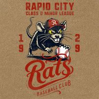 Rapid City Rats Retro Minor League Baseball Team Cotton Canvas Backpack