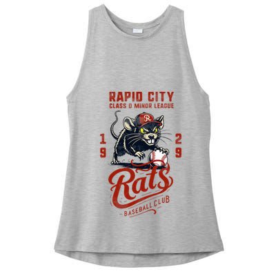 Rapid City Rats Retro Minor League Baseball Team Ladies PosiCharge Tri-Blend Wicking Tank