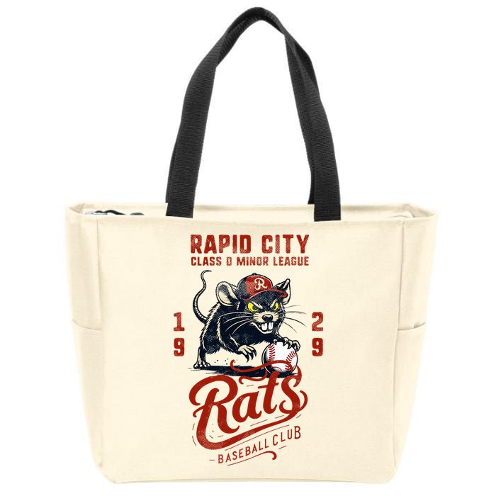 Rapid City Rats Retro Minor League Baseball Team Zip Tote Bag