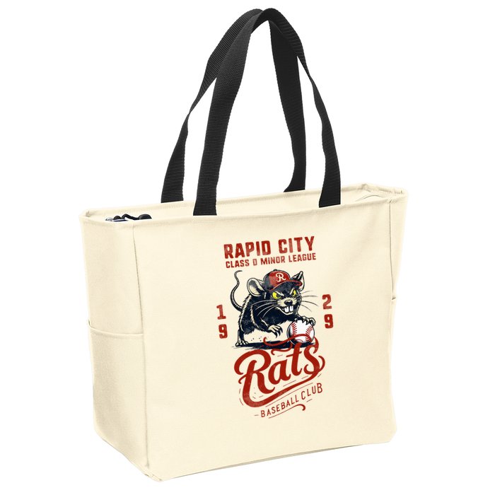 Rapid City Rats Retro Minor League Baseball Team Zip Tote Bag