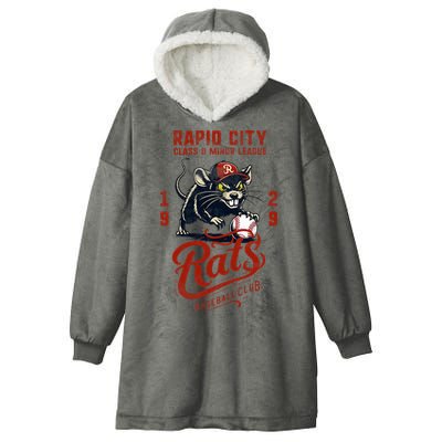Rapid City Rats Retro Minor League Baseball Team Hooded Wearable Blanket