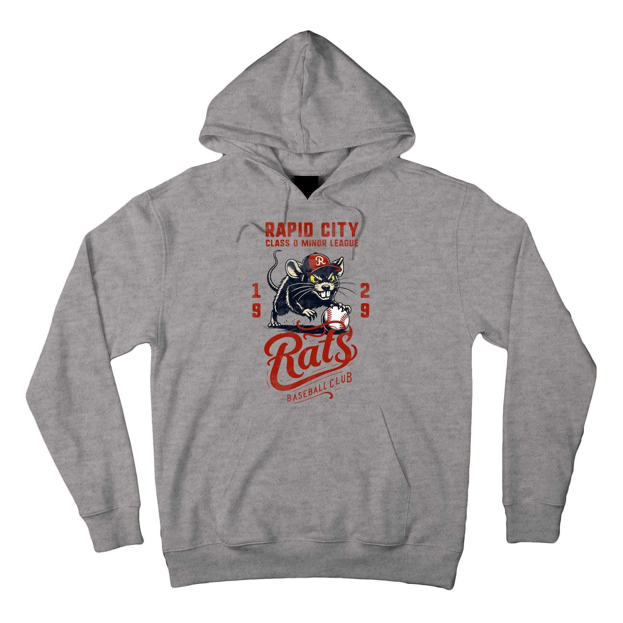 Rapid City Rats Retro Minor League Baseball Team Tall Hoodie