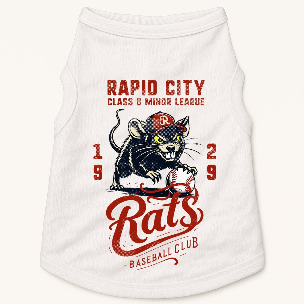Rapid City Rats Retro Minor League Baseball Team Doggie Tank