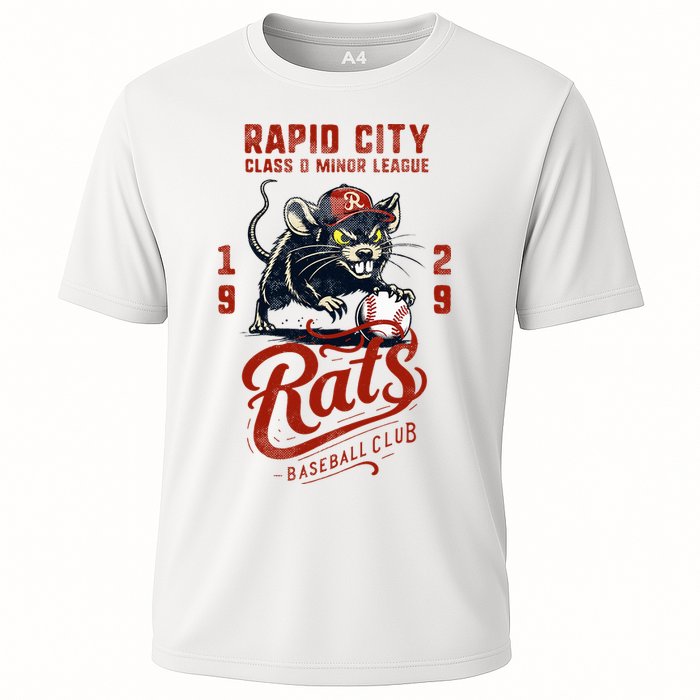 Rapid City Rats Retro Minor League Baseball Team Cooling Performance Crew T-Shirt