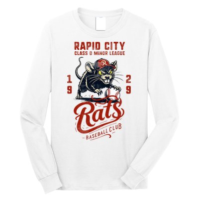 Rapid City Rats Retro Minor League Baseball Team Long Sleeve Shirt