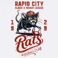 Rapid City Rats Retro Minor League Baseball Team Button