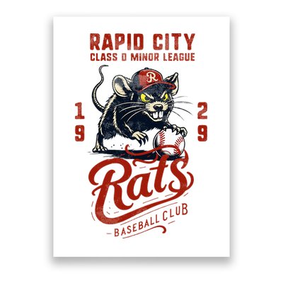 Rapid City Rats Retro Minor League Baseball Team Poster