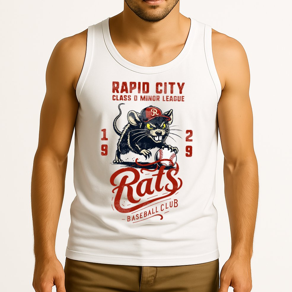 Rapid City Rats Retro Minor League Baseball Team Tank Top