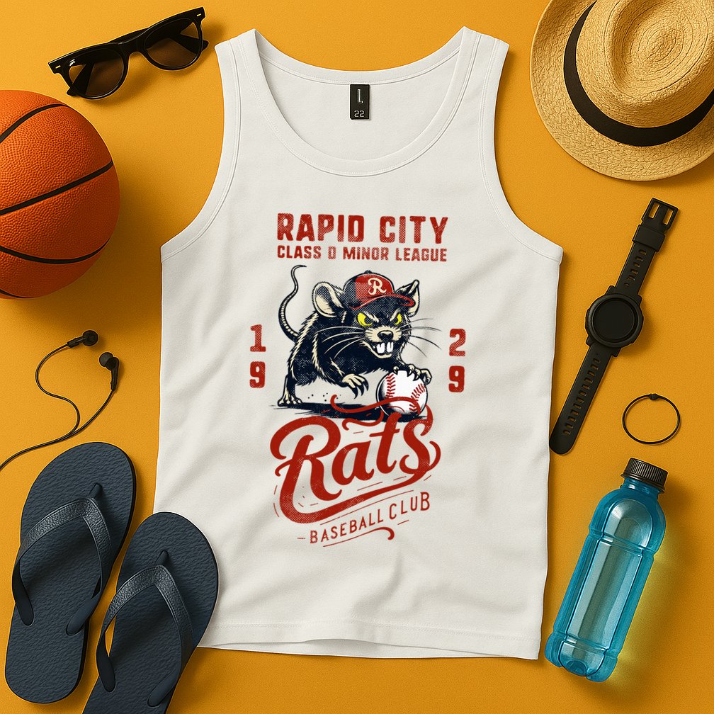 Rapid City Rats Retro Minor League Baseball Team Tank Top