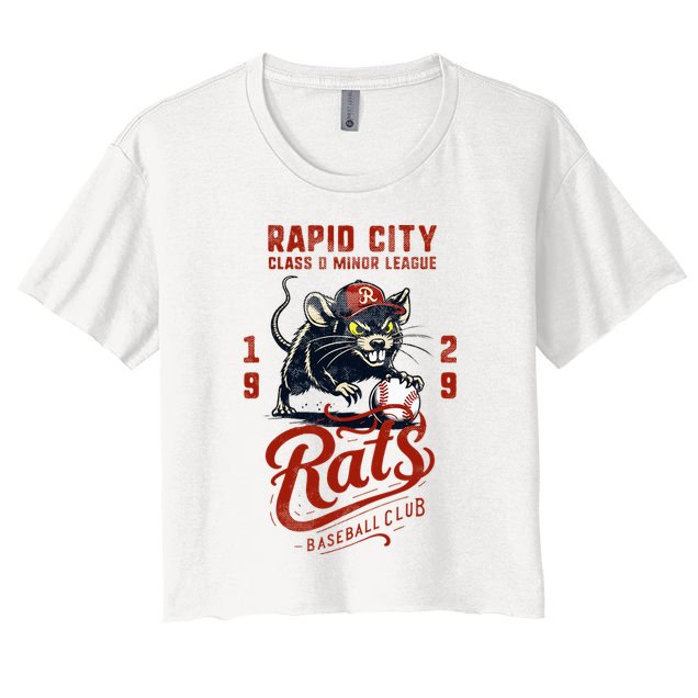 Rapid City Rats Retro Minor League Baseball Team Women's Crop Top Tee