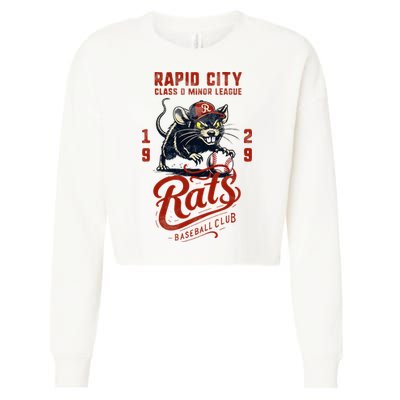 Rapid City Rats Retro Minor League Baseball Team Cropped Pullover Crew