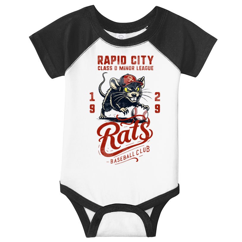 Rapid City Rats Retro Minor League Baseball Team Infant Baby Jersey Bodysuit