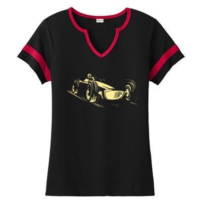 Race Car Ladies Halftime Notch Neck Tee