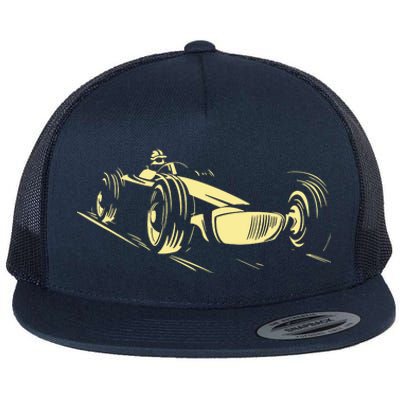 Race Car Flat Bill Trucker Hat