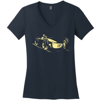 Race Car Women's V-Neck T-Shirt