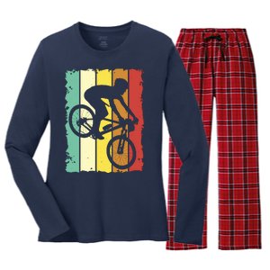 Retro Cycling Women's Long Sleeve Flannel Pajama Set 