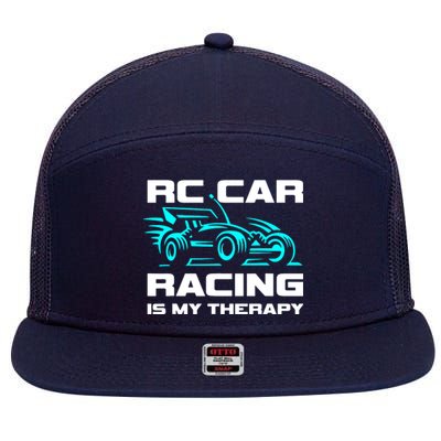 Rc Car Racing Is My Therapy 7 Panel Mesh Trucker Snapback Hat