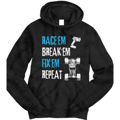 Rc Car Remote Control Racing Gift Tie Dye Hoodie