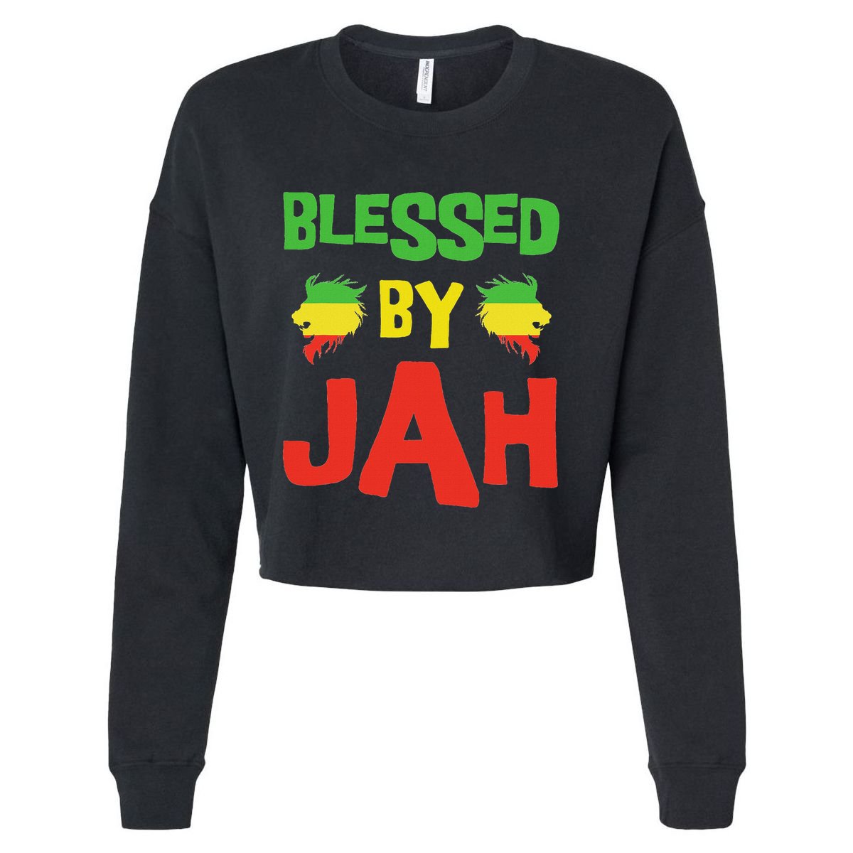 Rasta Clothing Reggae Lion Dreadlocks Cropped Pullover Crew