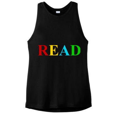 Read Colorful Rainbow Ladies PosiCharge Tri-Blend Wicking Tank