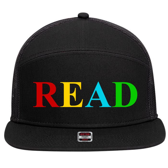 Read Colorful Rainbow 7 Panel Mesh Trucker Snapback Hat