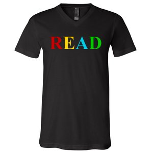 Read Colorful Rainbow V-Neck T-Shirt