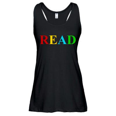 Read Colorful Rainbow Ladies Essential Flowy Tank