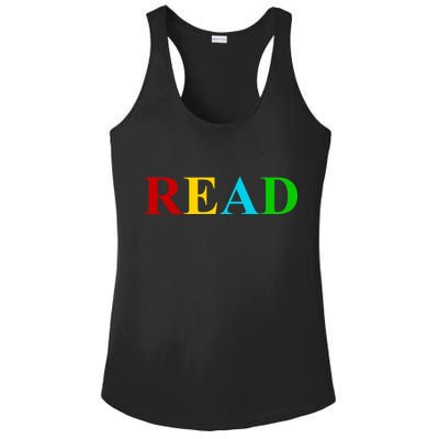 Read Colorful Rainbow Ladies PosiCharge Competitor Racerback Tank