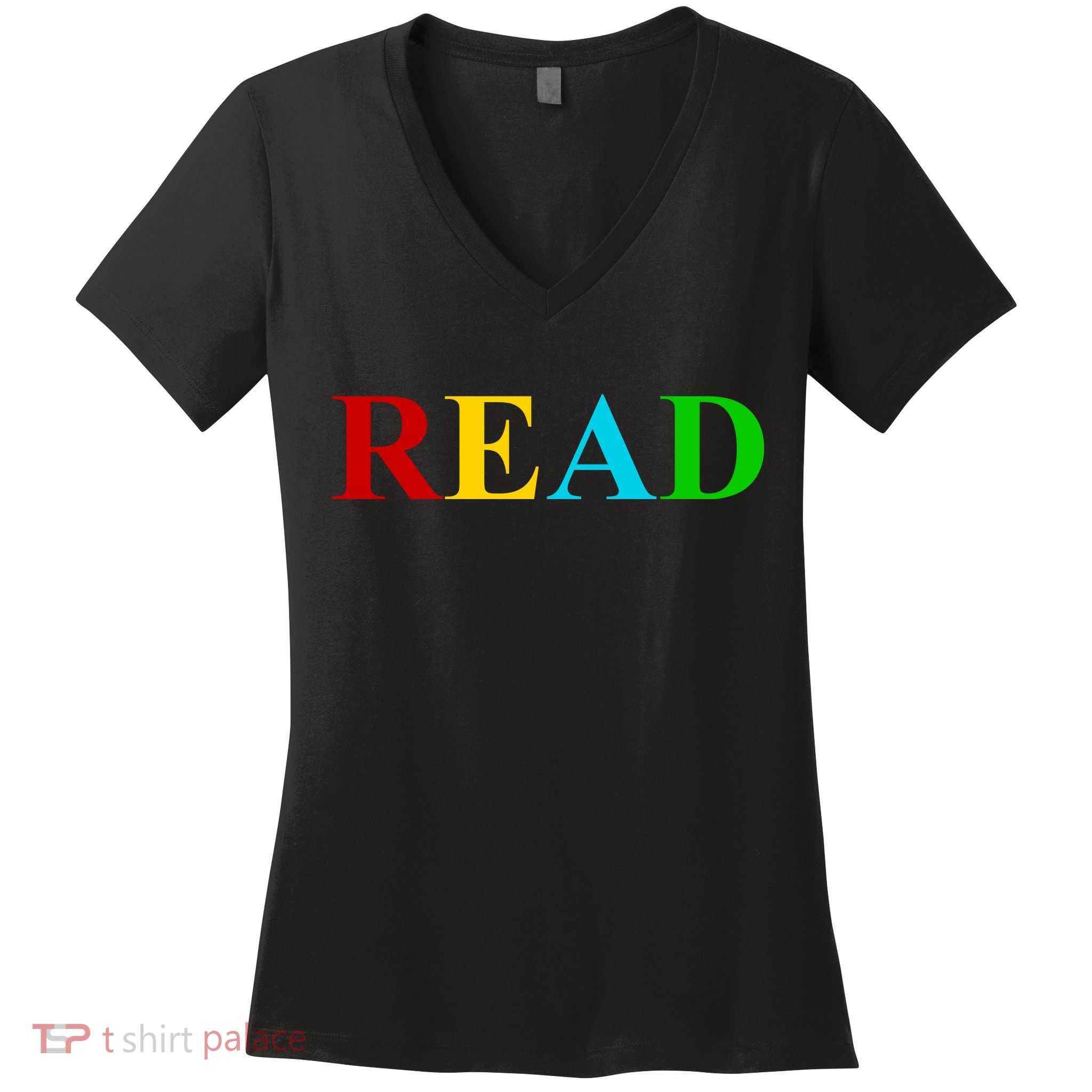 Read Colorful Rainbow Women's V-Neck T-Shirt