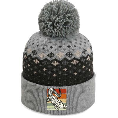 Retro Crocodile The Baniff Cuffed Pom Beanie