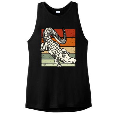 Retro Crocodile Ladies PosiCharge Tri-Blend Wicking Tank