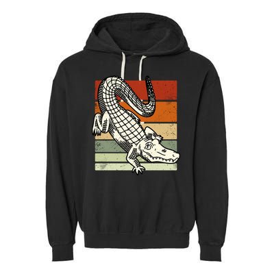 Retro Crocodile Garment-Dyed Fleece Hoodie