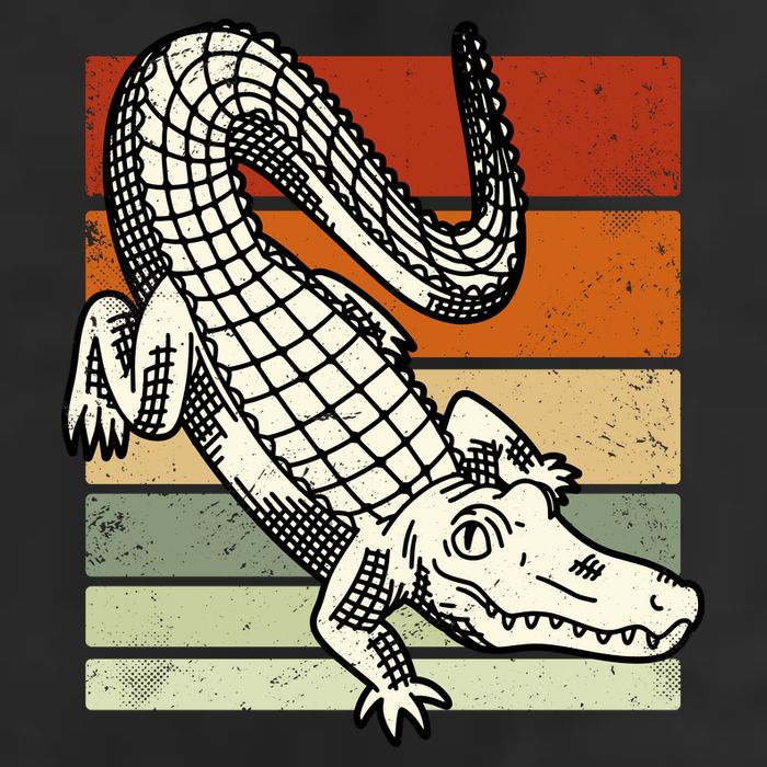 Retro Crocodile 7 Panel Mesh Trucker Snapback Hat