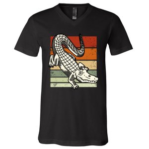 Retro Crocodile V-Neck T-Shirt