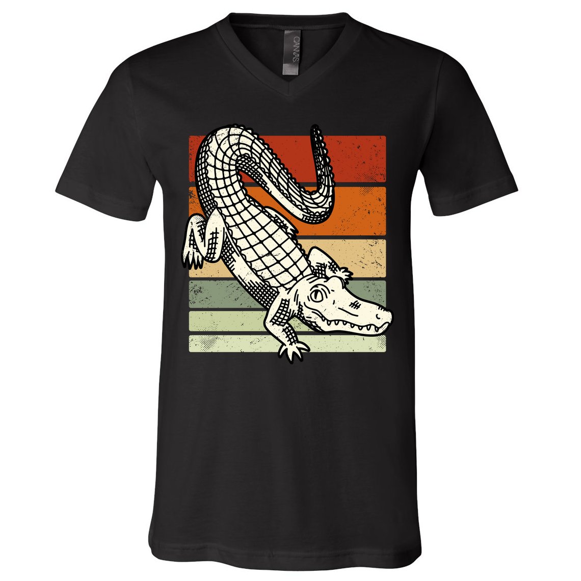 Retro Crocodile V-Neck T-Shirt