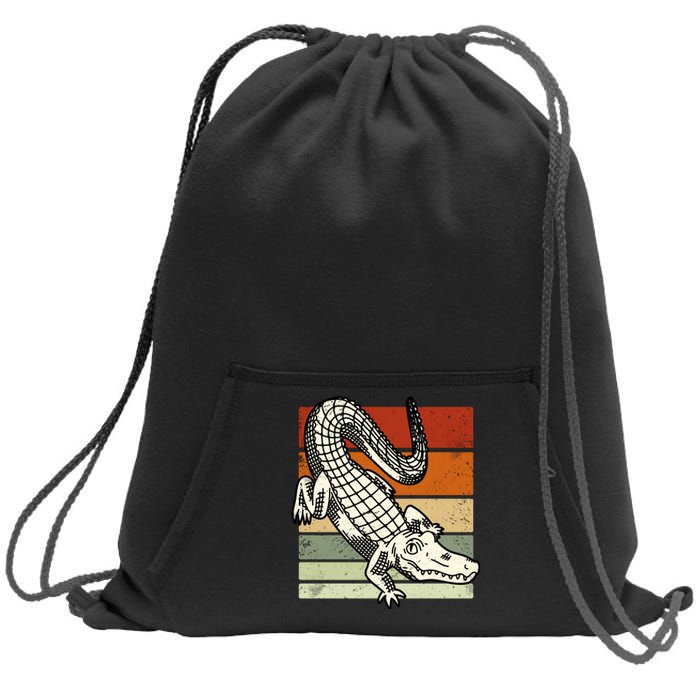 Retro Crocodile Sweatshirt Cinch Pack Bag